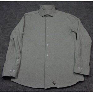 State & Liberty Dress Shirt Mens M Gray Button Up Long Sleeve Stretch